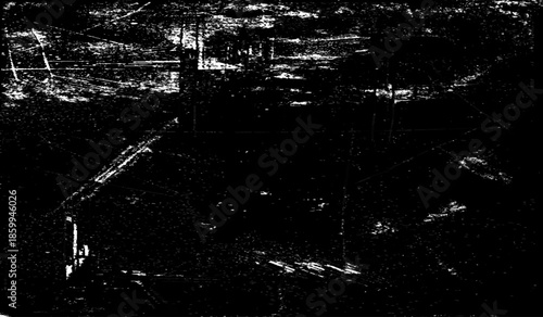 Minimalist Abstract Black and White Grunge Texture Vector Design with Dust, Scratches, Grainy Noise and Raw Distressed Visual Effects.