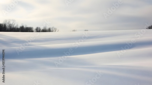 Wallpaper Mural Snow-covered landscape with rolling hills and trees in the distance under a cloudy sky Torontodigital.ca
