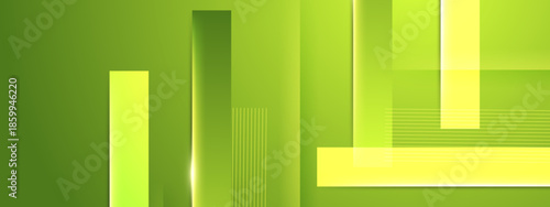 Modern abstract design with green and yellow lines suitable for digital backgrounds, web design, prints, and graphic design projects