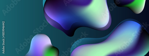 Abstract multicolored shapes on a teal backdrop suitable for backgrounds, digital designs, creative projects, modern art concepts, vibrant visuals