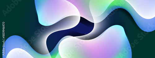 Abstract multicolored waves against dark teal background, great for backgrounds, digital designs, presentations, and artistic projects needing vibrant visuals