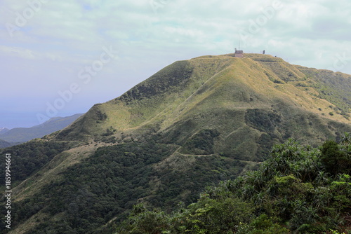 Mountain views of Jinguashi and Jiufen area a popular tourist destination in Taipei Taiwan