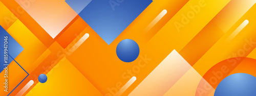 Abstract design with orange background and blue shapes overlapping perfect for digital graphics, web design, presentations, and creative projects