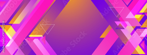 Geometrical shapes in shades of pink purple and yellow for modern design projects, abstract backgrounds, and trendy art concepts