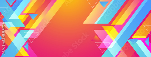 Gradient geometric abstract design with colorful shapes suitable for backgrounds, wallpapers, posters, prints, digital art, and web design projects
