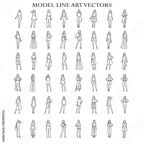 Fashion Model Posing in Stylish Outfit on Neutral Background