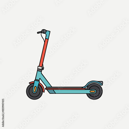 Modern Electric Scooter in Flat Design