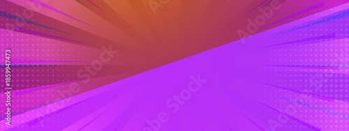 Halftone dots, radial lines, and split diagonals create a dynamic and modern design suitable for backgrounds, posters, and web graphics