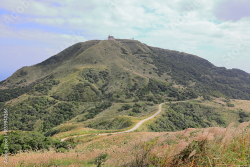 Mountain views of Jinguashi and Jiufen area a popular tourist destination in Taipei Taiwan