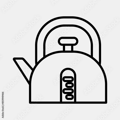 Icon ketle. Coffee shop elements. Icon in line style.