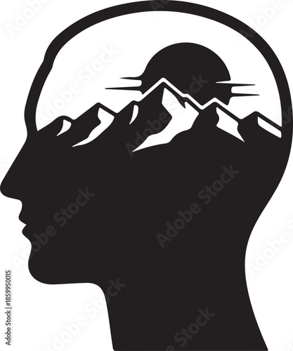 Double exposure style silhouette with simple geometry