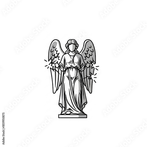 Graceful Heavenly Angel Figure Illustration