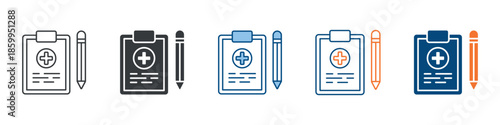 Medical Record Icon Set Multiple Style Collection 