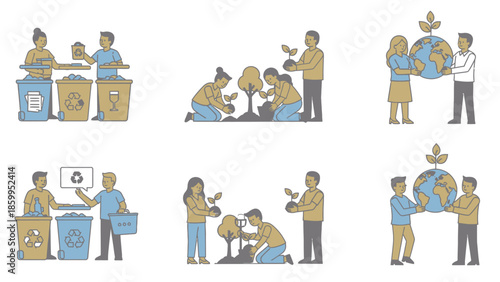 People actively participating in environmental conservation efforts.