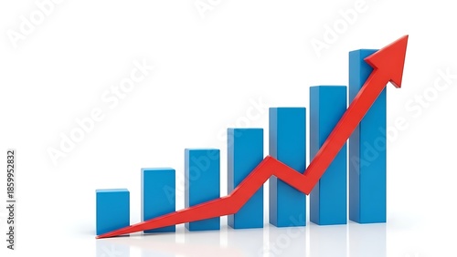 Blue bars with red arrow graph chart Free Download Blue bars with red arrow graph chart - GFXLoad