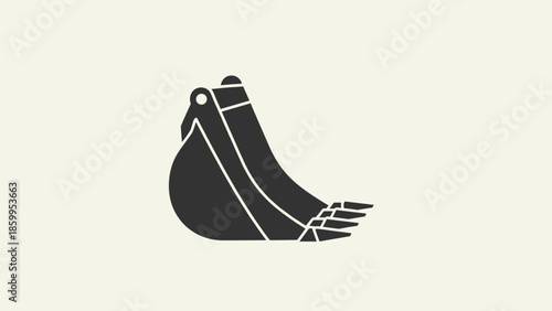 Black Excavator Bucket Graphic Illustration.