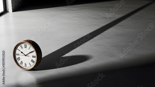 Wallpaper Mural Clock Shadow Stretching Long Showing Procrastination Concept Torontodigital.ca