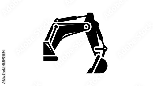 Excavator Machine Heavy Equipment Icon.