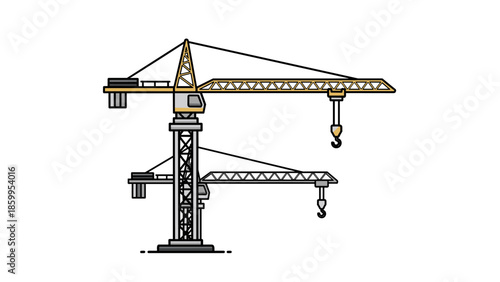 Industrial Crane with Multiple Hooks.