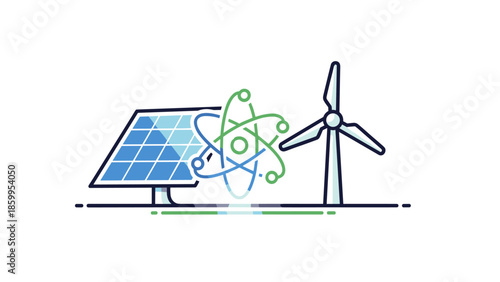 Renewable Energy Sources Solar Wind Atom.