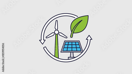 Renewable Energy Wind Turbine Solar Panel.