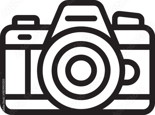 Professional digital dslr camera icon for photography equipment and modern media capture device