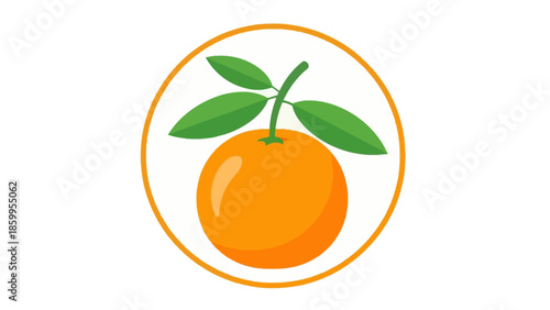 Lucky Mandarin Orange Flat Vector Icon