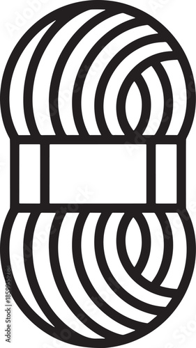 Skein of yarn for knitting or crocheting craft project centerpiece with blank label