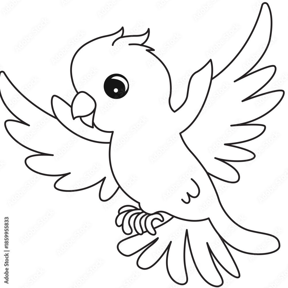 Obraz premium Flying bird line art with spread wings perfect for Easter designs, classroom posters, and imaginative illustrations.