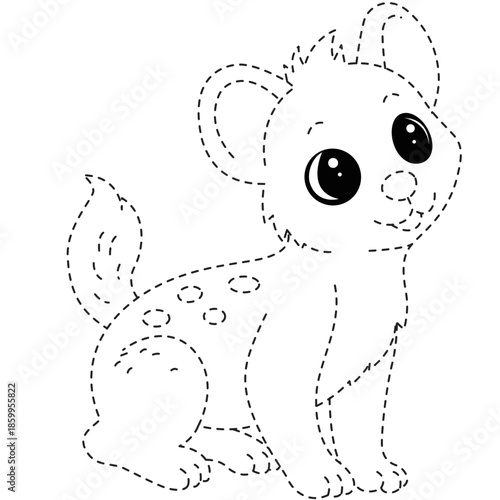 Dotted spotted pup line art suitable for coloring pages, school projects, and decorative children’s artwork.