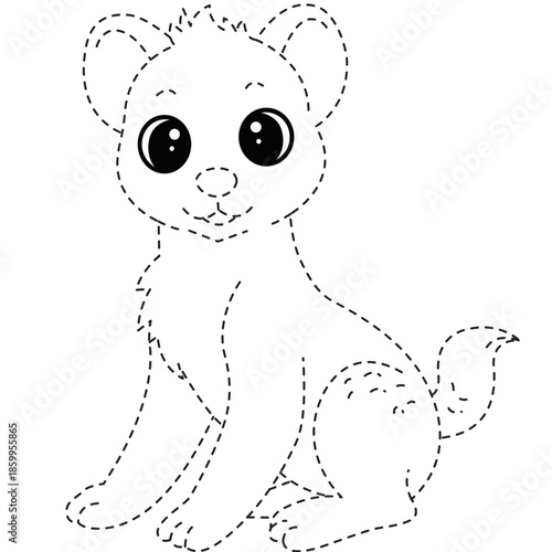 Dotted spotted pup line art ideal for Easter designs, school projects, and whimsical children’s activity worksheets.