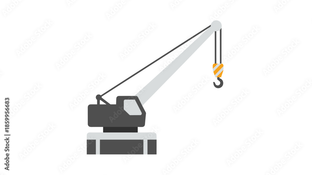 Fototapeta premium Crane Machine with Hook Illustration.