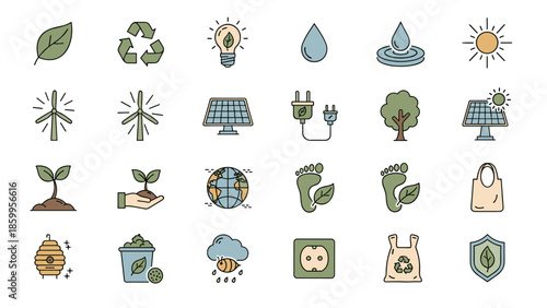 Collection of Environment and Energy Icons.