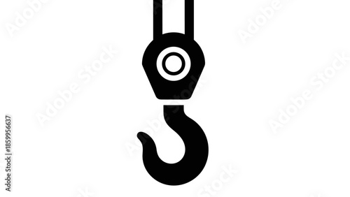 Crane Hook Hanging from Cable.