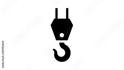 Crane Hook Silhouette Icon Illustration.
