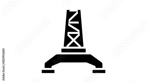 DNA Double Helix Structure Silhouette Icon.