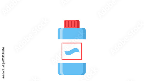 Toothpaste Tube with Red Cap and Icon.
