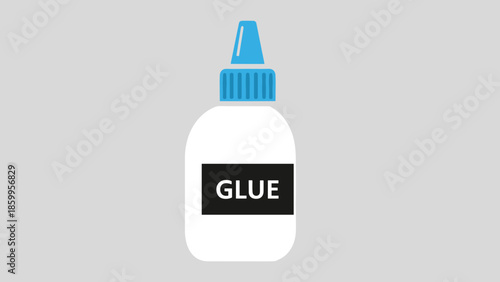 White Glue Bottle with Blue Cap.