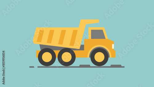 Yellow Dump Truck with Large Wheels.