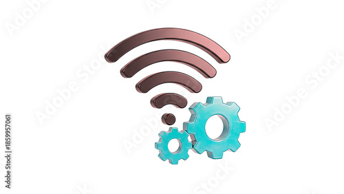 Wi-Fi Signal and Gears Icon