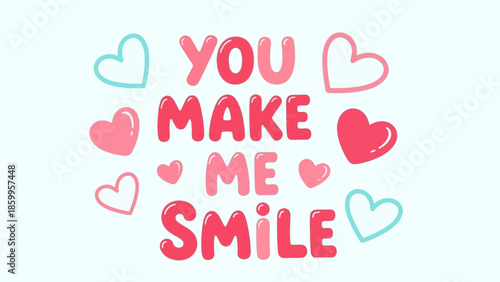 Heartfelt message with colorful hearts around text