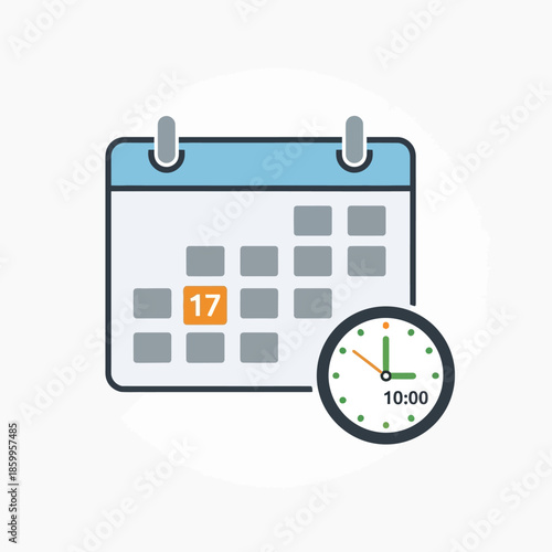 calendar with clock showing appointment time.