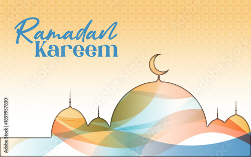 Ramadan Kareem greeting card template and wallpaper design.