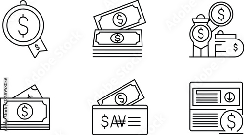 Business financial technology vector icon illustration set with various concepts isolated on white background