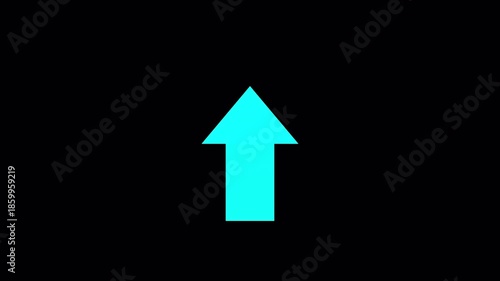 Squirrel arrow upward blue direction pointer progress indicator suitable for illustrating concepts of growth, upload, positive trends, or navigation on digital interfaces. 4K Video.
