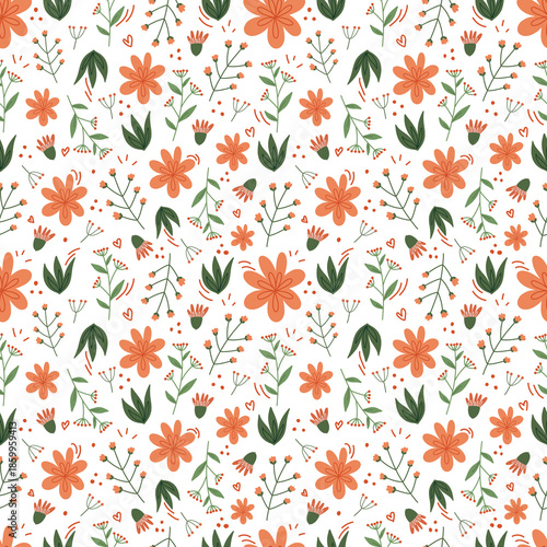 pattern, seamless, wallpaper, flower, vector, floral, design