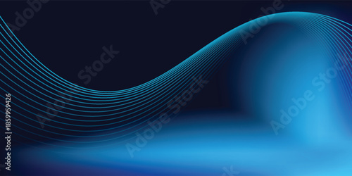 Abstract Technology blue curve, Modern tech banner, corporate business concept,art,