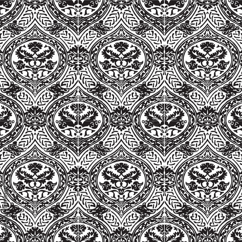 pattern, seamless, wallpaper, damask, floral, vector, vintage
