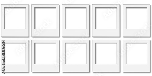 Blank Vertical Instant Film Frame for Single Photo Placeholder and Minimalism Designs