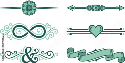 Fotografía Decorative text dividers and ornamental design elements collection with vintage